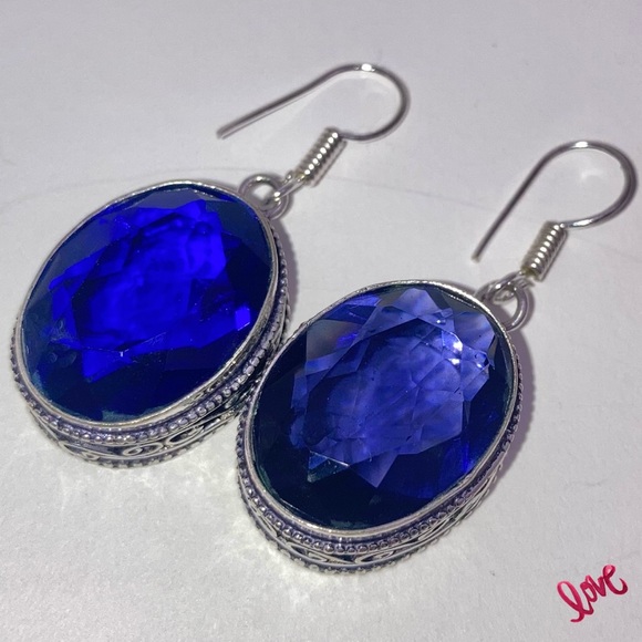 Amethyst Gemstone Handmade Vintage Style Earrings - Picture 4 of 5